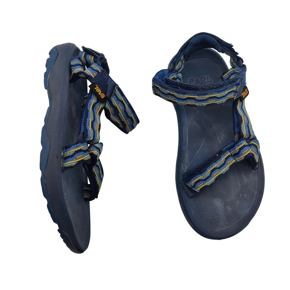 Teva Hurricane XLT2 Kid 1 Sandal Kishi Dark Blue Hook & Loop Straps Outdoor Gorp - Picture 1 of 11